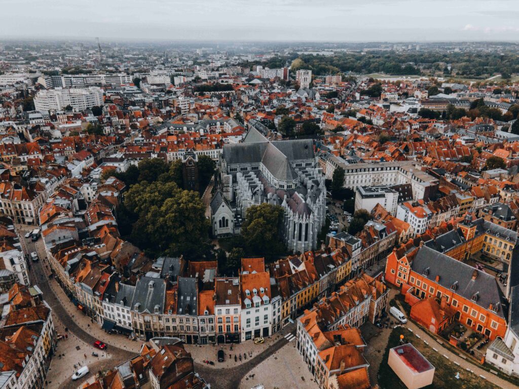aerial view of Lille (France)